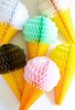 Sweet Party Paper Decoration Ice Cream Shape Tissue Paper Honeycomb Ball