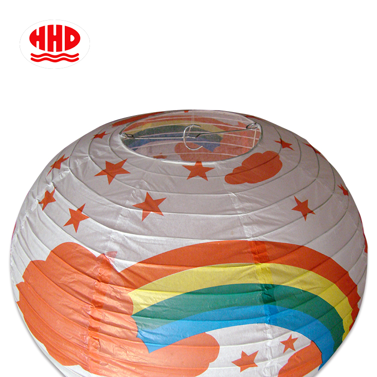 Rainbow Printable Hot Air Balloon Shaped Paper Lantern for Kids Room Decor
