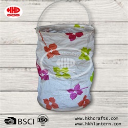 Chinese handmade floral print led candle light lantern